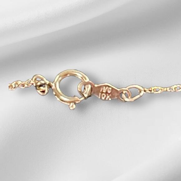 Brown White Diamond Pendant Necklace 10k Rose Gold 18 inch Chain - Picture 4 of 4